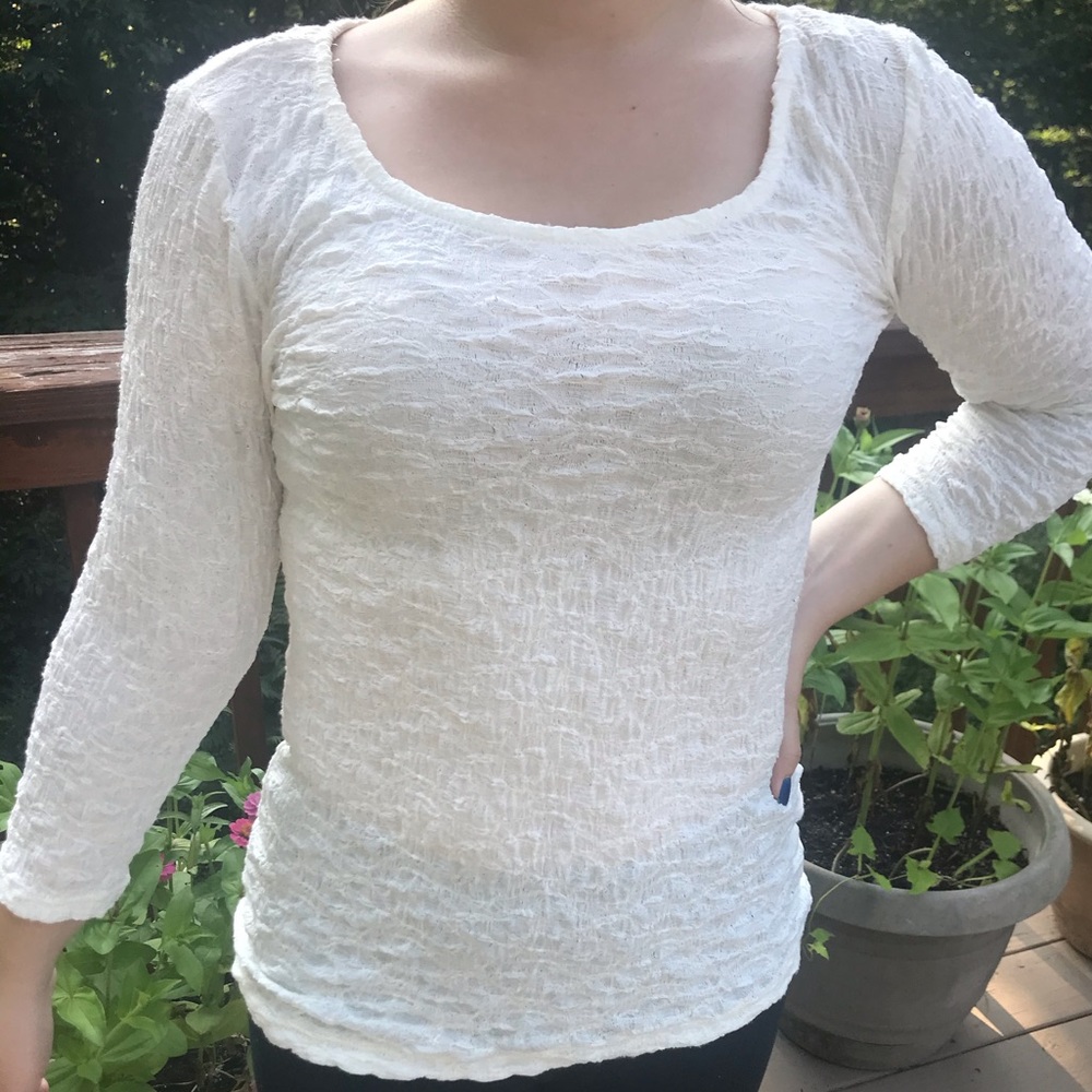 White Long Sleeve Top